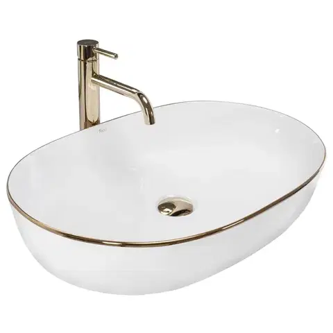 Umývadlá REA - Umývadlo na dosku CLEO White Gold Edge REA-U6211