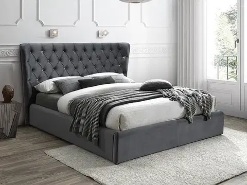 Manželské postele CARREN VELVET manželská posteľ 160 x 200, šedá
