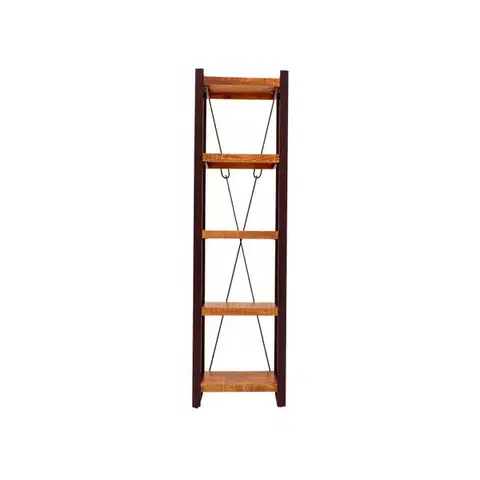 Knižnice Knižnica Retro 60x200x35 indický masív mango