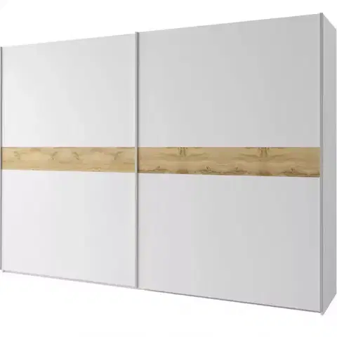 Šatníkové skrine Skriňa Gamma 300 cm dub wotan/biela