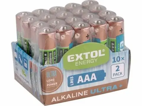 Batérie primárne EXTOL ENERGY Batéria alkalická AA, 1,5V, 20ks