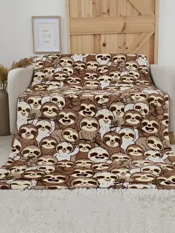 Deky MKLozkoviny.sk Deka mikroplyš Exclusive 150 x 200 cm - Lenivcová invázia