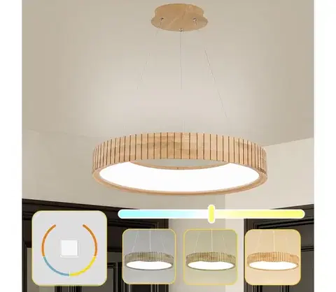 Svietidlá BRILAGI - LED luster na lanku FALCON WOOD MODERN LED/40W/230V pr. 60 cm drevo BRI528