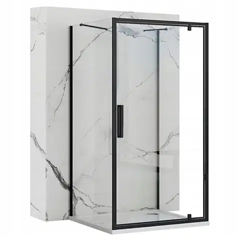 Sprchové dvere REA/S - Prístenná sprchová kabína Rapid Swing Black Dvere: 120 x Sprchová zástena: 100 KPL-009963