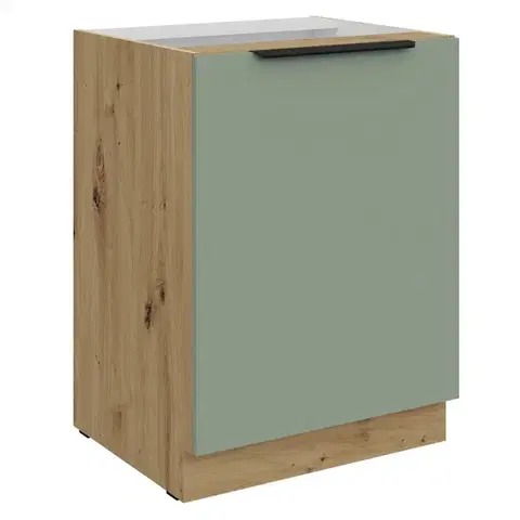 Kuchynské dolné skrinky KONDELA Arsany 60 D 1F BB dolná kuchynská skrinka aquamarine / dub artisan