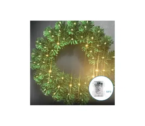 Vianočné dekorácie  B.V.  - LED vonkajší vianočný veniec 72×LED/3×AA Ø 50 cm IP44 teplá biela B10303Y28