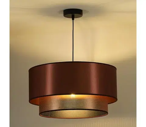 Svietidlá  - Luster na lanku COPPER SHINY 1xE27/15W/230V pr. 45 cm medená 603287