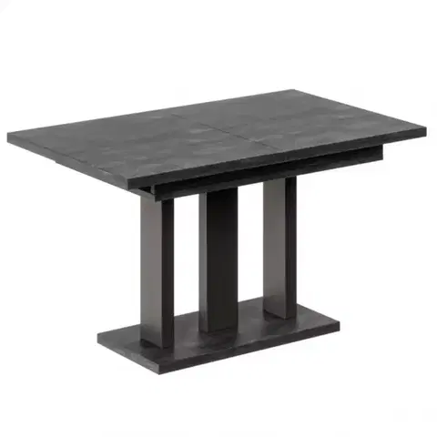 Jedálenské stoly Rozkladací stôl Appia 130/210x80cm Mat čierne nohy/Betón Tmavý