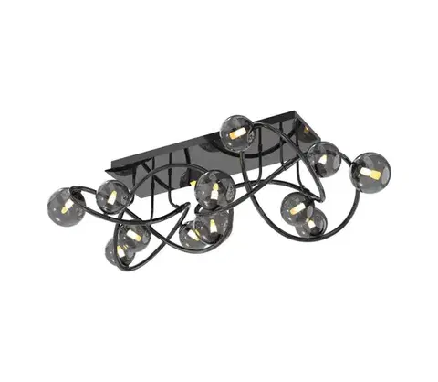 Svietidlá Wofi 9014-1205 - LED Prisadený luster NANCY 12xG9/3,5W/230V čierna/chróm 9014-1205