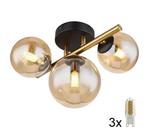 Svietidlá Globo 56135-3W - LED Prisadený luster RIHA 3xG9/3,5W/230V mosadz 56135-3W