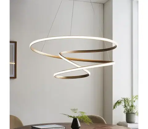 Svietidlá Endon 97639 - LED stmievateľný luster na lanku TWIRL LED/88W/230V 3000K zlatý 97639