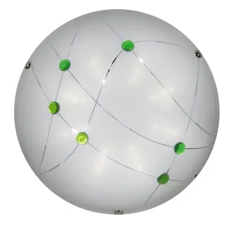 Stropná svetla Stropná LED lampa Duca Biele zelené kryštály