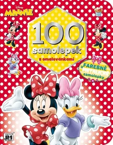 Nalepovačky, vystrihovačky, skladačky 100 samolepiek s vymaľovankami: Minnie