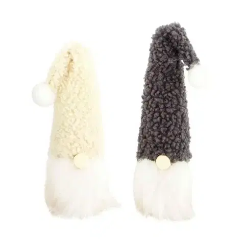 Vianočné dekorácie Kinekus Ozdoba závesná škriatok 4x4x13cm drevo/textil mix