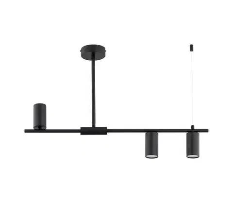 Svietidlá  Luster na tyči URANOS 3xGU10/10W/230V čierny 62535