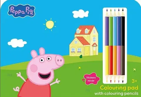 Nalepovačky, vystrihovačky, skladačky Bloky na kreslenie s pastelkami - Prasiatko Peppa
