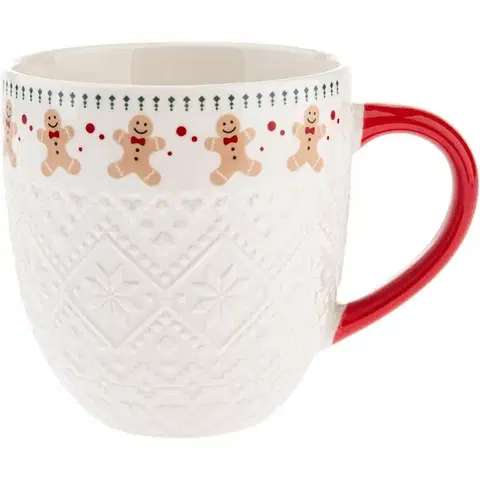 Hrnčeky a šálky Porcelánový hrnček Pletený perníček 630 ml