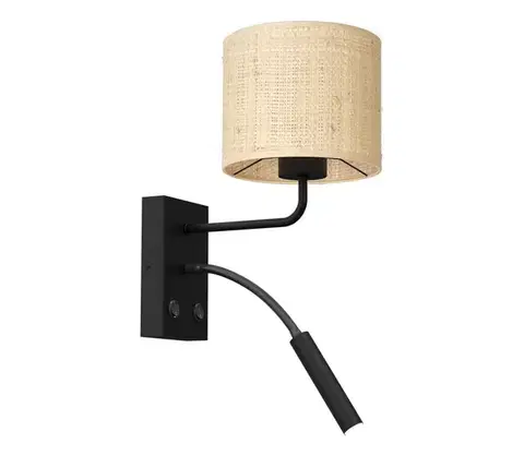 Svietidlá  Nástenná lampa RATTAN 1xE27/60W+1xG9/8W/230V ratan 5274