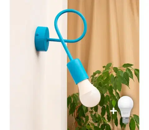 Svietidlá  LED nástenné svietidlo OXFORD 1xE27/15W/230V modré K-2016/1 TRQ