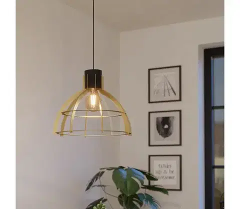 Svietidlá Eglo 43767 - Luster na lanku STILLINGTON 1xE27/40W/230V zlatá 43767