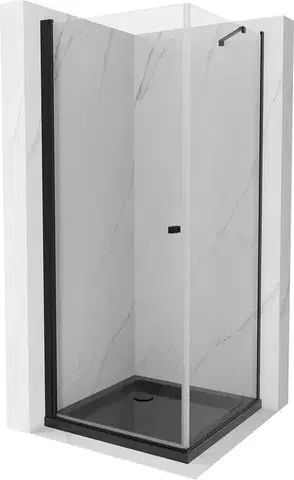 Vane MEXEN/S - Pretória sprchovací kút 100x100, transparent, čierna + sprchová vanička vrátane sifónu 852-100-100-70-00-4070B