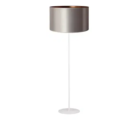 Lampy  - Stojacia lampa CANNES 1xE27/15W/230V pr. 45 cm strieborná/medená/biela 602877