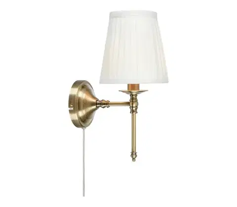 Svietidlá Markslöjd 108968 - Nástenná lampa MANOR 1xE14/40W/230V biela/mosadz 108968