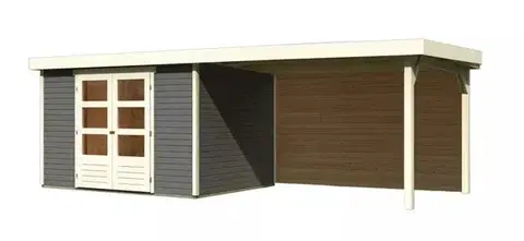 Drevené Drevený záhradný domček ASKOLA 5 s prístavkom 280 Lanitplast