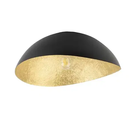 Svietidlá  Prisadený luster SOLARIS 1xE27/60W/230V čierna/zlatá 40597