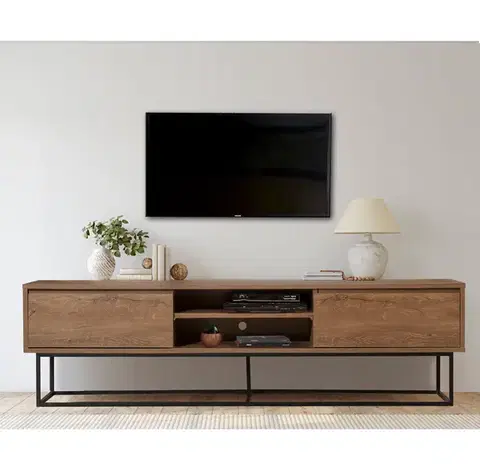 TV stolíky DOJA TV stolík na nožičkách, orech/čierna
