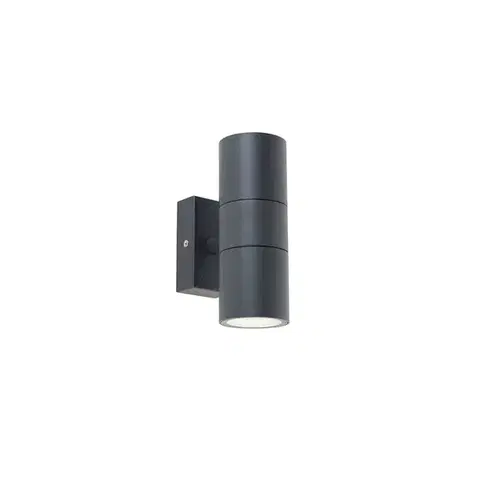 Vonkajšie nástenné svietidlá Vonkajšia nástenná lampa tmavosivá 2-svetlo IP44 - Duo