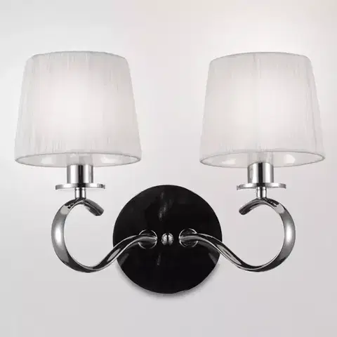 Lampy do obývačky Clara Svietniková lampa 2x40w E14 Chróm / Biela