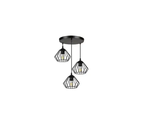 Svietidlá  Luster na lanku CEED 3xE27/60W/230V čierna 0792