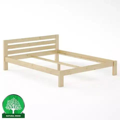Drevené postele Posteľ borovica LK105–160x200 surová