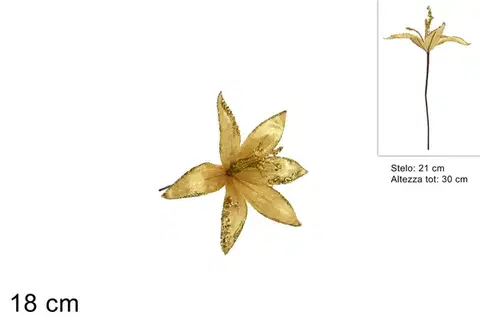 Vianočné dekorácie MAKRO - Ruža vianočná zapichovacia 30 cm