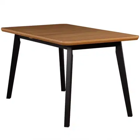Jedálenské stoly Rozkladací stôl ST41 140/180x80cm dub wotan/cierny