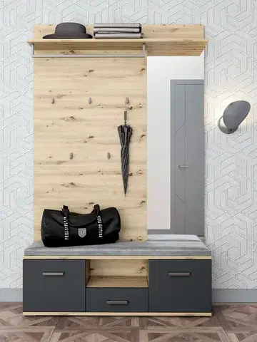 Predsieňové zostavy BRUNETTE predsieňová zostava, dub Artisan/antracit