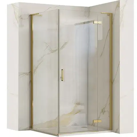Sprchovacie kúty REA/S - Sprchová kabína Hugo 100x80 Gold Brush Dvere: 100 Stena: 80 KPL-K8415