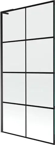 Sprchové dvere MEXEN/S - Next L vaňová zástena FIX 90 x 150, čierna vzor, čierna 895-090-000-03-77-70