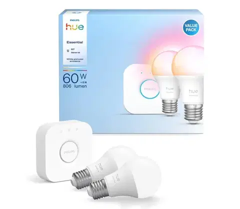 LED osvetlenie Základná sada Philips Hue WACA 2xE27/8W/230V 2200-6500K + Hue bridge 8721103103635