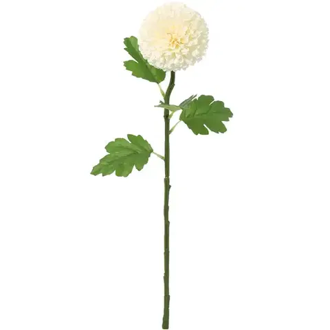 Záhradné dekorácie Chryzantéma biela pompon 51 cm