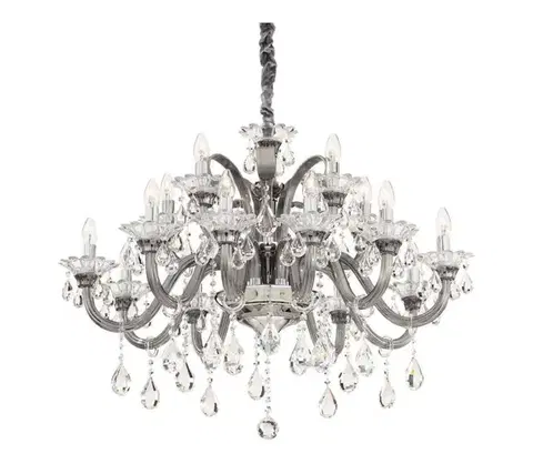 Svietidlá Ideal Lux - Krištáľový luster na reťazi COLOSSAL 15xE14/40W/230V pr. 95 cm šedá 081526
