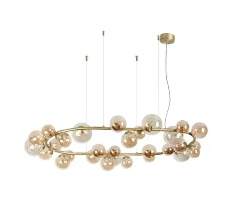 Svietidlá Ideal Lux - LED luster na lanku PERLAGE 30xG9/3W/230V 143 cm zlatá/dymovo-béžová 322780