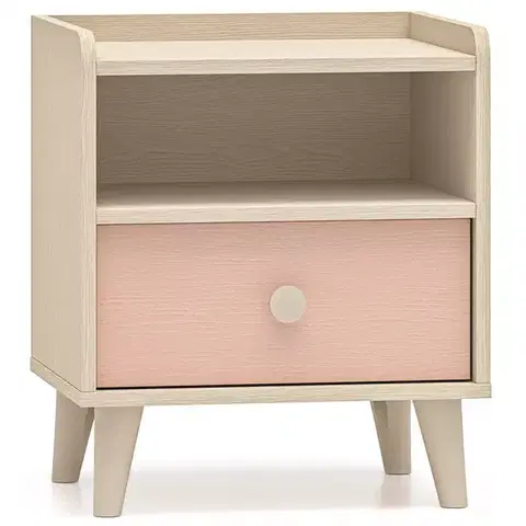 Nočné stoliky Nočný stolík Mevel 10 Púštny piesok/Mill. Pink