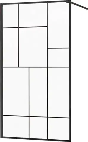 Sprchové dvere MEXEN/S - KIOTO Sprchová zástena WALK-IN 80x200 cm 8 mm, čierna, čierny vzor 2 800-080-101-70-78
