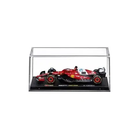 Autíčka a dopravné prostriedky BBurago Bburago Formula 1 Ferrari SF-25 č. 16 Charles Leclerc v dekoratívnom boxe – mierka 1:43