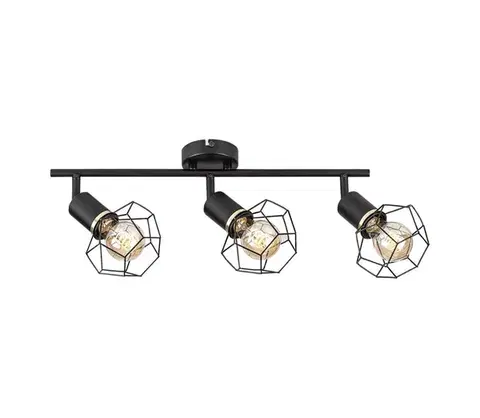 Svietidlá Rabalux 71067 - Bodové svietidlo FRAN 3xE27/40W/230V čierna 71067