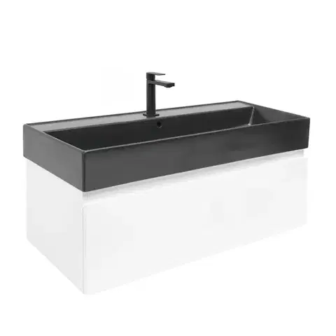 Kúpeľňový nábytok Kúpeľňová skrinka s umývadlom SAT B-WAY 99x30x45 cm biela lesk BWAY100WU2BB BWAY100WU2BB