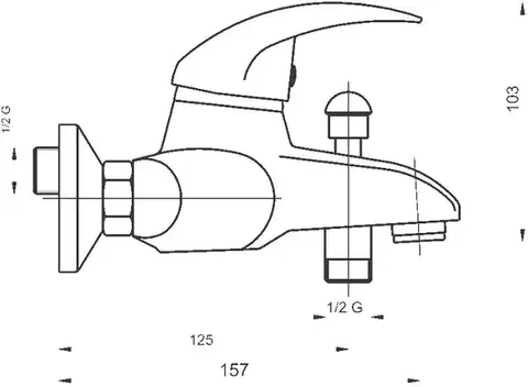 Kúpeľňové batérie NOVASERVIS - Vaňová batéria bez príslušenstva 150 mm Titania Lux chróm 91020/1,0