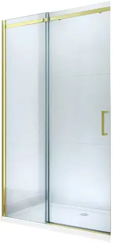 Sprchovacie kúty MEXEN - OMEGA posuvné dvere 130x190 cm 8 mm zlatá, transparent so sadou pre niku 825-130-000-50-00